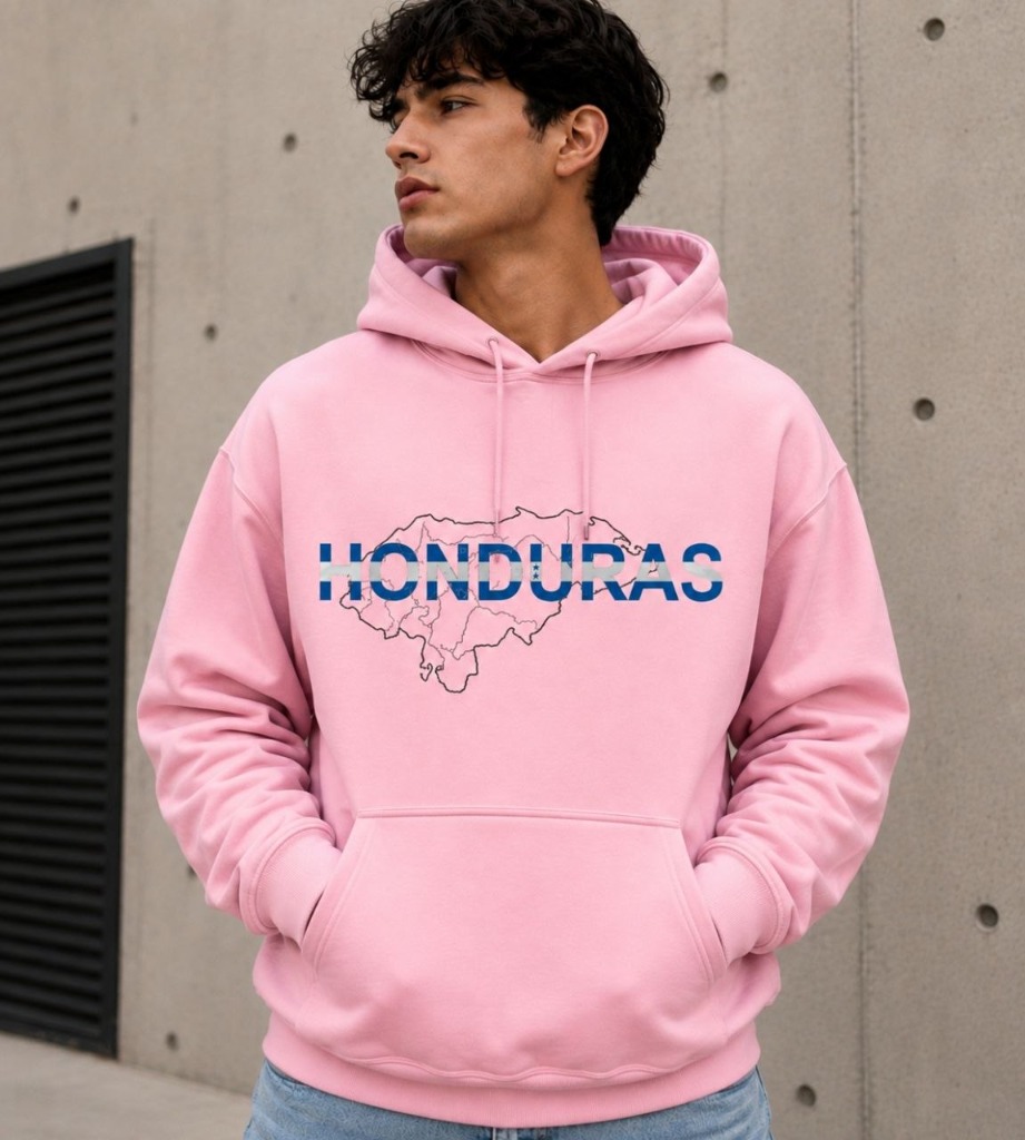 Hoodie rosa TUANIC con mapa de Honduras